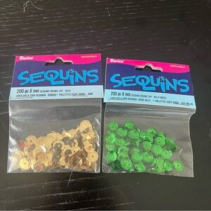 Darice Shimmering Gold and Vibrant Green Sequins